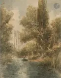 L’Aumance by Henri Harpignies, 1900, Aquarelle, sold Nov 2025