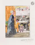 Dans la cuisine by Lucien Simon, vers 1934, Aquarelle, gouache et encre sur traits de mine de plomb, sold Nov 2025