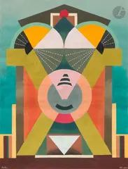 Composition by Auguste Herbin, 1920, Gouache, sold Nov 2025