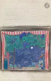 Projet de décor pour le ballet-pantomime «Le Coup manqué» de Rip by Georges Lepape, vers 1915, Gouache et mine de plomb, sold Nov 2025