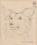 Tête de chien, vers 1940-1943 by Francis Picabia, Crayon sur papier, sold Nov 2025