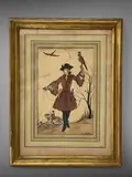 Homme au faucon by Guy Arnoux, Aquarelle, sold Jul 2025