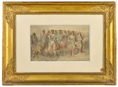 Rassemblement militaire by Constantin Guys, Aquarelle sur papier, sold Jun 2025