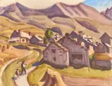 Retour des moissons by Jules-Émile Zingg, Aquarelle, sold May 2025