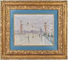 Le pont Alexandre III by Serge Belloni, Gouache, sold May 2025