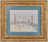 Le pont Alexandre III by Serge Belloni, Gouache, sold May 2025