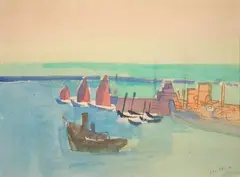 La grande rade by Jean Dufy, 1929, Aquarelle sur papier, sold May 2025