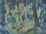 Forêt en Guinée by Jean-Louis Paguenaud, Gouache, sold May 2025