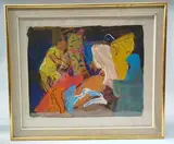 Composition aux personnages by Pierre Ambrogiani, Gouache sur papier, sold Apr 2025