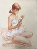 Jeune fille aux fleurs by Charley Garry, Pastel, sold Apr 2025