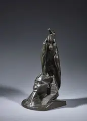 Vautour sur une tête de sphinx by Auguste-Nicolas Cain, Bronze à patine brune, sold Mar 2025