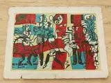 Personnages cubistes by Rolf Andiel, Gouache sur carton, sold Mar 2025