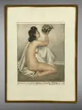 Nu assis by Emmanuel Fougerat, Aquarelle gouachée, sold Mar 2025