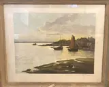 Voiliers au mouillage by Alphonse Laffite, Aquatinte, sold Feb 2025