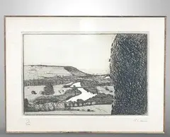 Paysage vallonné by Ferit Iscan, Lithographie, sold Feb 2025