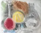 Nature morte aux deux carafes et au melon " by Raoul Dufy, 1923, Aquarelle, sold Nov 2024