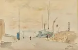 Le déchargement by Albert Lebourg, Aquarelle, sold Nov 2024