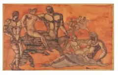 Centaure by Jean Mayodon, Aquarelle et lavis, sold Nov 2024