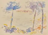 Bord de mer aux trois pins by Henri-Edmond Cross, Aquarelle, sold Nov 2024