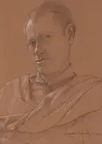 Autoportrait by Augustin Rouart, Crayon noir et rehauts de craie blanche sur papier mi-teinte, sold Nov 2023
