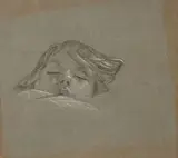 Portrait de Jean-Marie à 4 ans by Augustin Rouart, Crayon noir et rehauts de craie blanche sur papier mi-teinte, sold Nov 2023
