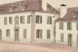La maison de famille à Arette, dans le Béarn by Augustin Rouart, Aquarelle sur traits de crayon noir, sold Nov 2023