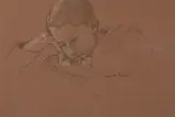 Daniel accoudé by Augustin Rouart, Crayon noir et rehauts de craie blanche sur papier mi-teinte, sold Nov 2023