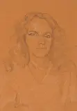 Portrait de Christine, soeur de Jean-Marie by Augustin Rouart, Crayon noir et rehauts de craie blanche sur papier mi-teinte, sold Nov 2023