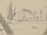 Paysages près d'Arette, dans le Béarn by Augustin Rouart, Crayon noir, sold Nov 2023
