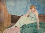 Femme assise by Henri Rouart, Aquarelle sur traits de crayon noir, sold Nov 2023