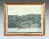 La maison de Pline sur le lac de Côme by Antoine Chartron, Plume, aquarelle, sold Jul 2023