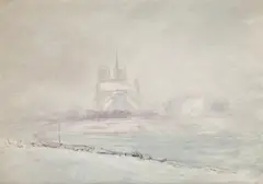 Notre-Dame by André Barbier, Aquarelle, sold Jan 2025