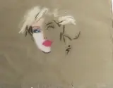 Femme blonde aux yeux bleus by René Gruau, Pastel, sold Dec 2024