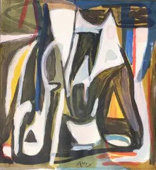 Composition by Bram van Velde, Lithographie, sold Nov 2024