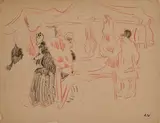 Scène animée by Louis Valtat, Pierre noire et sanguine, sold Nov 2024