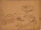 Nature morte by Louis Valtat, Crayon de couleur sur papier calque, sold Nov 2024
