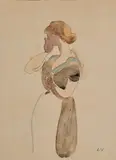 Femme debout à contre jour by Louis Valtat, Aquarelle, sold Nov 2024