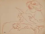Femme au chat by Louis Valtat, Sanguine, sold Nov 2024