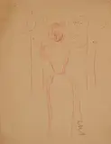 Femme de dos by Louis Valtat, Sanguine Au verso étude de portrait d'homme, sold Nov 2024
