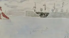 Port by Louis Valtat, Aquarelle avec annotation, sold Nov 2024