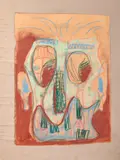 Composition by Bernard Rancillac, Pastel, sold Nov 2024