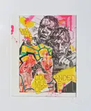 Sans titre by Jo Di Bona, 2014, Technique mixte et affiche déchirée contrecollée sur papier, sold Oct 2024
