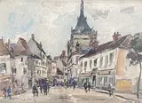 Rue à Dreux by Fernand Herbo, Aquarelle, sold Jul 2024