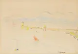 L'entrée du petit port by Suzanne Duchamp, 1939, Crayon de couleurs, sold Jul 2024