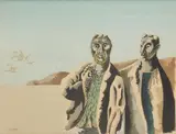 Deux hommes sur la plage by Jean Lurçat, Gouache double face, sold Jul 2024
