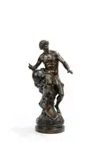 Le Progrès by Émile Louis Picault, Epreuve en bronze à patine brune, sold Apr 2024
