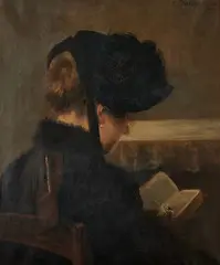 Jeune femme en prière by Henri Brispot, Toile d'origine (accidents) signé en haut à droite, sold Apr 2024