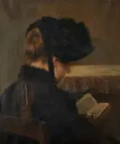 Jeune femme en prière by Henri Brispot, Toile d'origine (accidents) signé en haut à droite, sold Apr 2024
