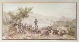Chasseurs alpins by Pierre Comba, Aquarelle signée en bas à gauche, sold Apr 2024