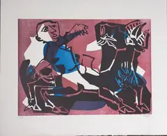 Personnage by Bernard Lorjou, Lithographie, sold Mar 2024